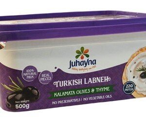 Juhayna Turkish Labneh with Kalamata Olives & Thyme - preservatives free  vegetable oils free