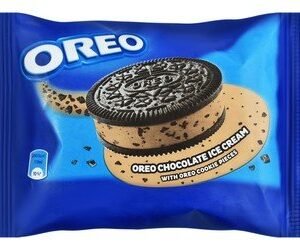 Oreo Chocolate Ice Cream Sandwich with Cookie Pieces