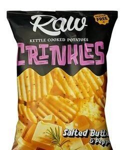 Raw Crinkles Salted Butter & Pepper Potato Chips - vegeterian  GMO free  trans fat free