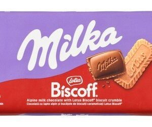 Milka Milk Chocolate Slab with Lotus Biscoff